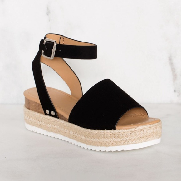 🆕 Kendra - Black Platform Sandals - Picture 4 of 7